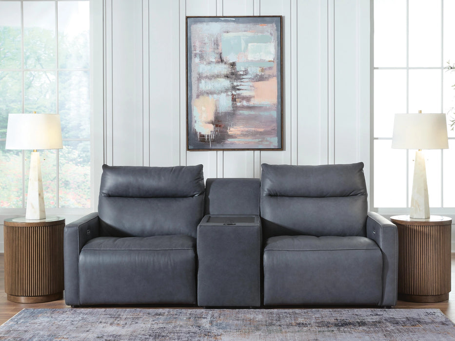 ModZ Power Reclining Sectional Loveseat with Audio Console