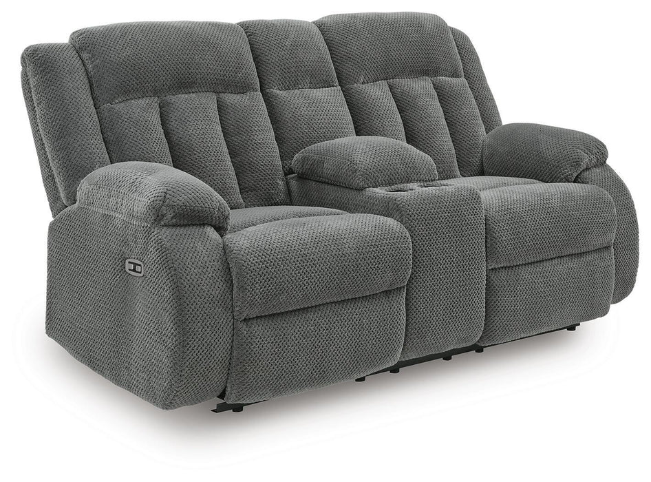 Observation Power Reclining Loveseat with Console - Furniture Gallery