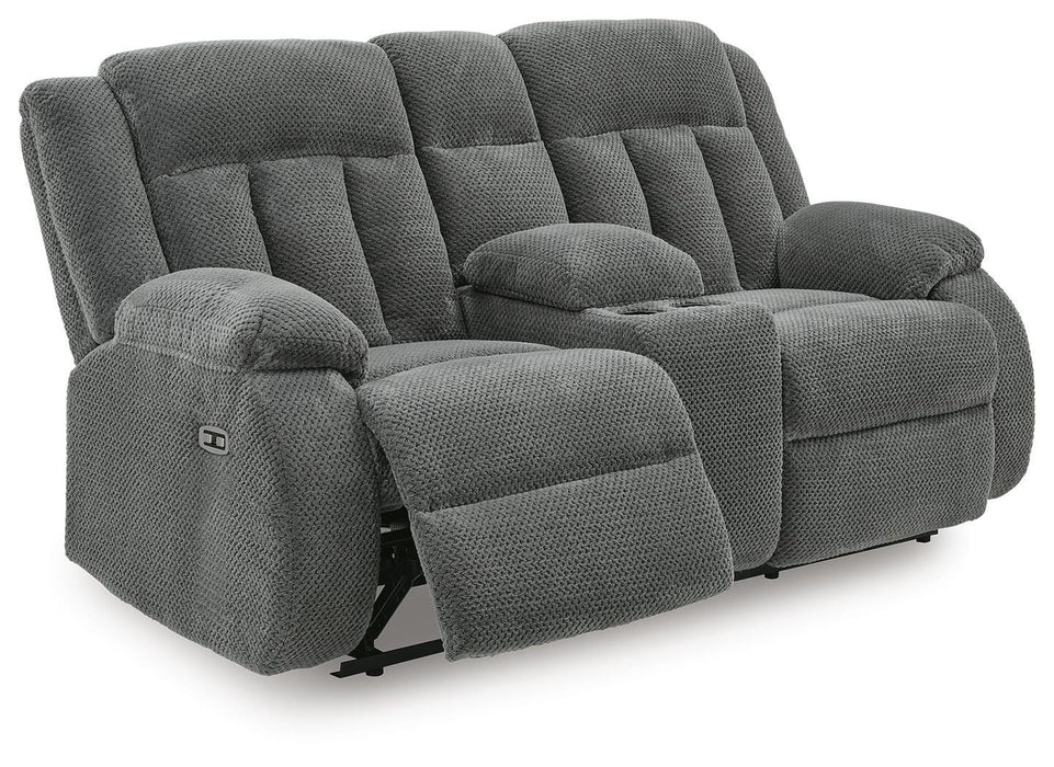 Observation Power Reclining Loveseat with Console - Furniture Gallery