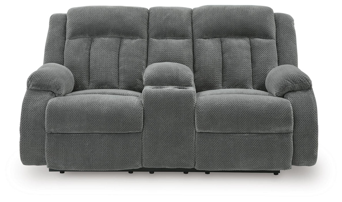 Observation Power Reclining Loveseat with Console - Furniture Gallery