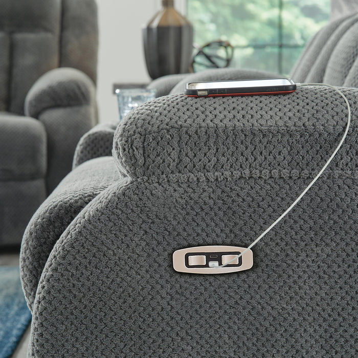 Observation Power Reclining Loveseat with Console - Furniture Gallery
