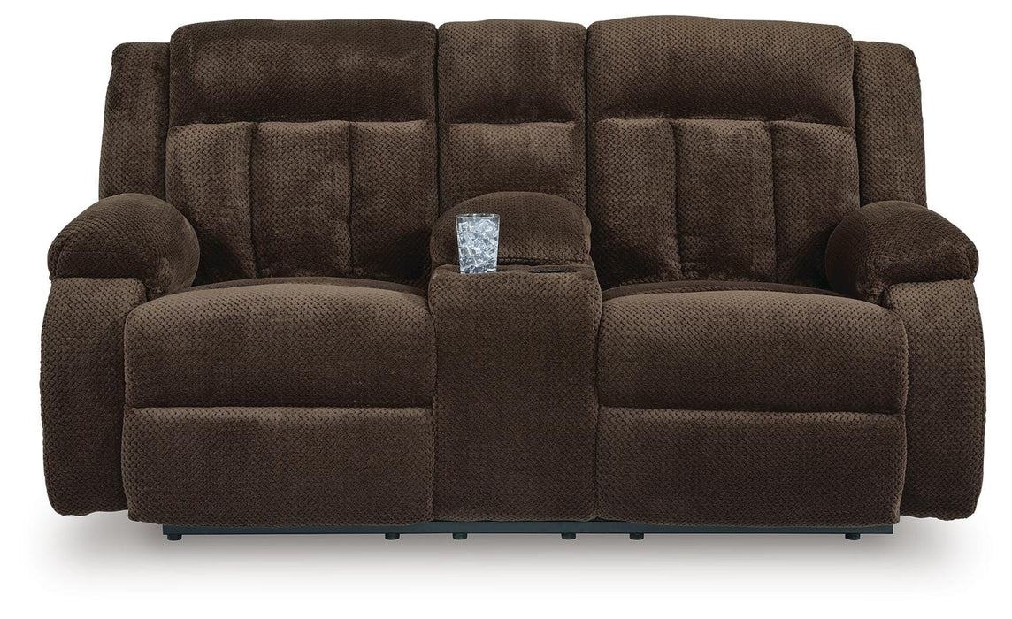 Observation Power Reclining Loveseat with Console - Furniture Gallery