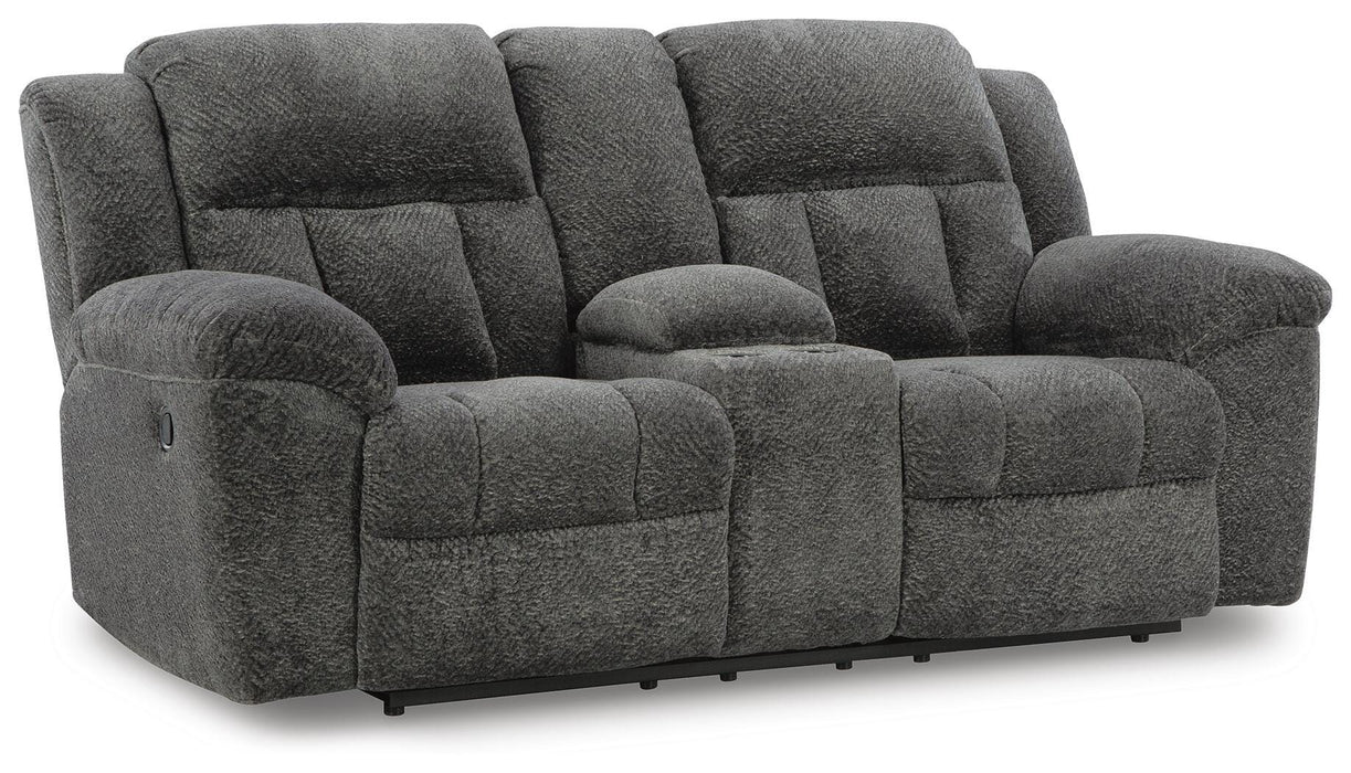 Frohn Reclining Loveseat with Console - Furniture Gallery