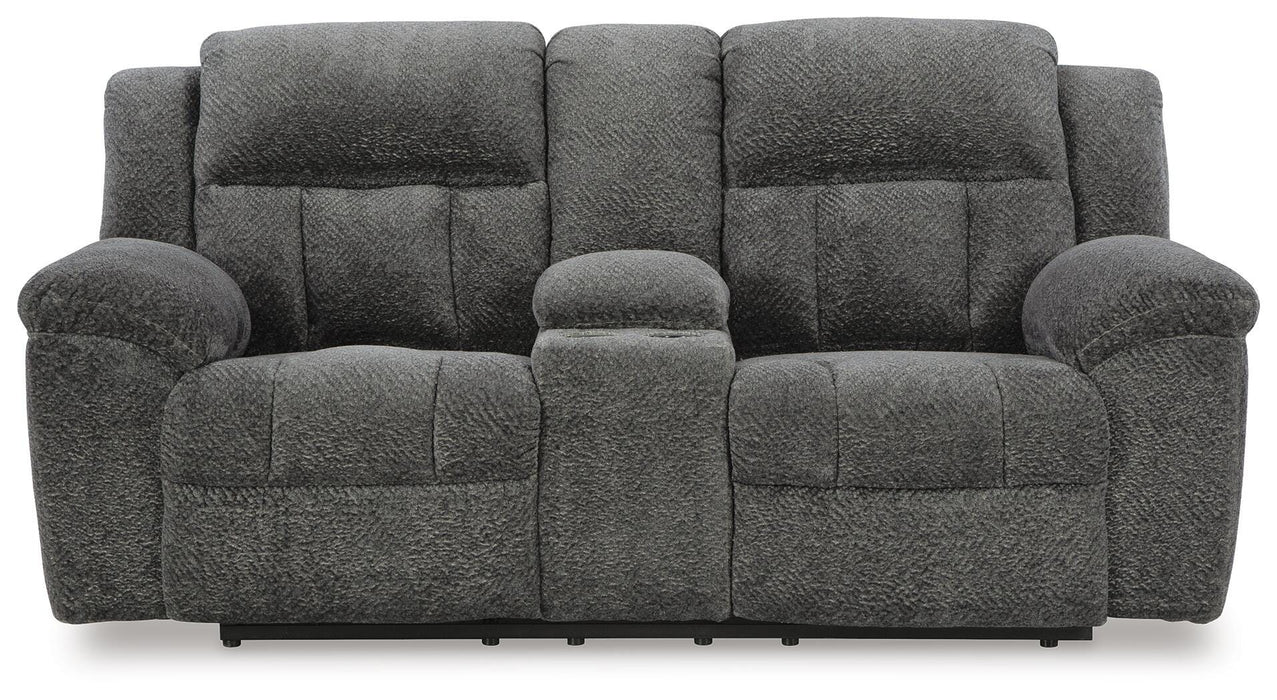 Frohn Reclining Loveseat with Console - Furniture Gallery