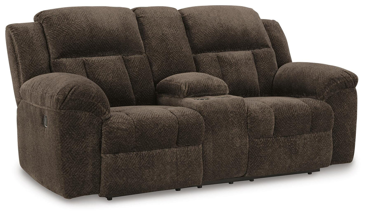 Frohn Reclining Loveseat with Console - Furniture Gallery