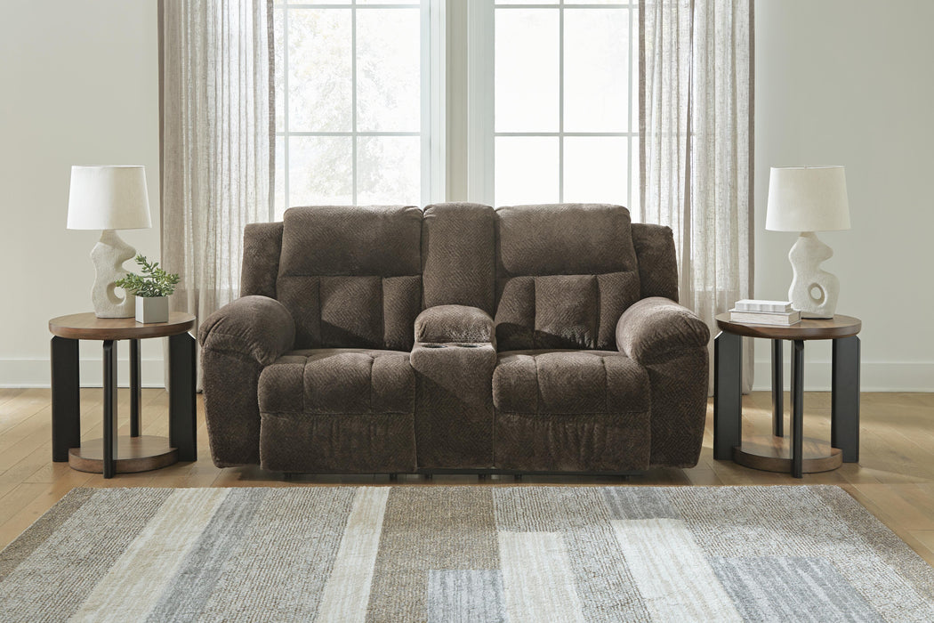 Frohn Reclining Loveseat with Console - Furniture Gallery