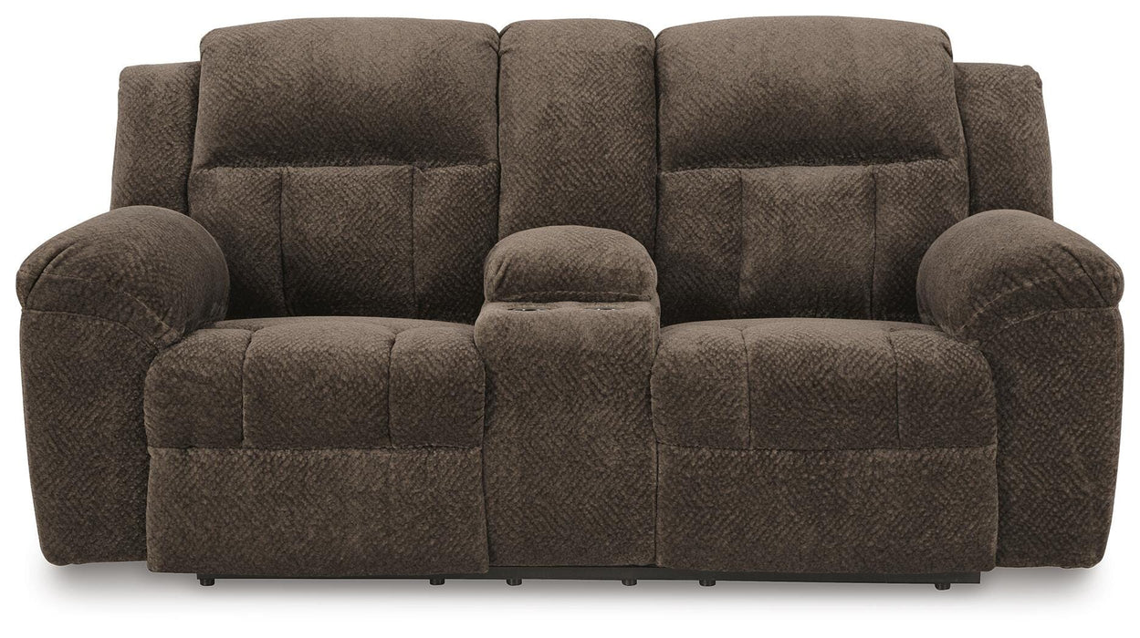 Frohn Reclining Loveseat with Console - Furniture Gallery