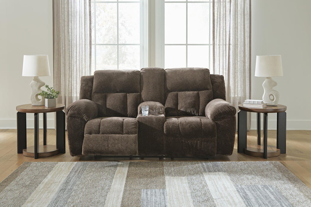 Frohn Reclining Loveseat with Console - Furniture Gallery