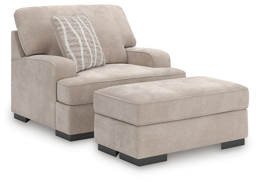 High Profile Chair & Ottoman Living Room Set - Furniture Gallery