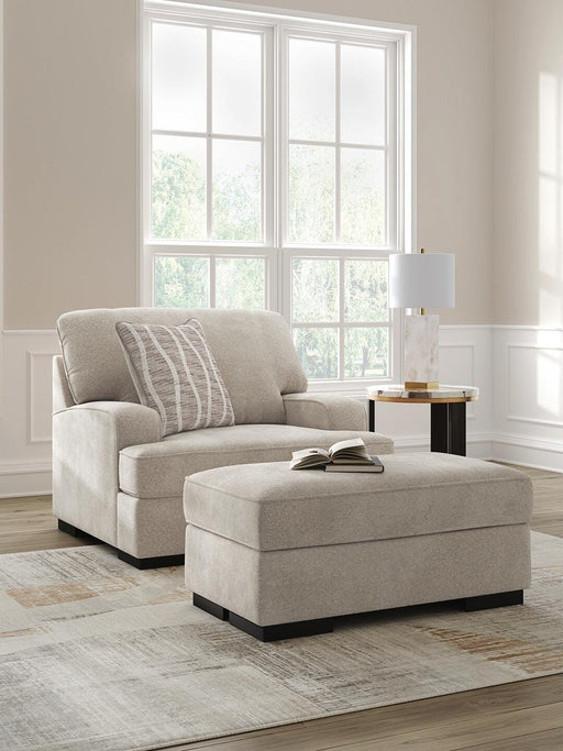 High Profile Chair & Ottoman Living Room Set - Furniture Gallery