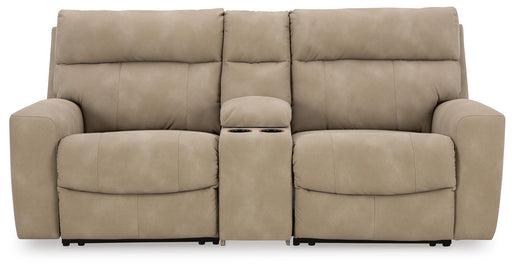 Next-Gen DuraPella Power Reclining Sectional Loveseat with Console - Furniture Gallery