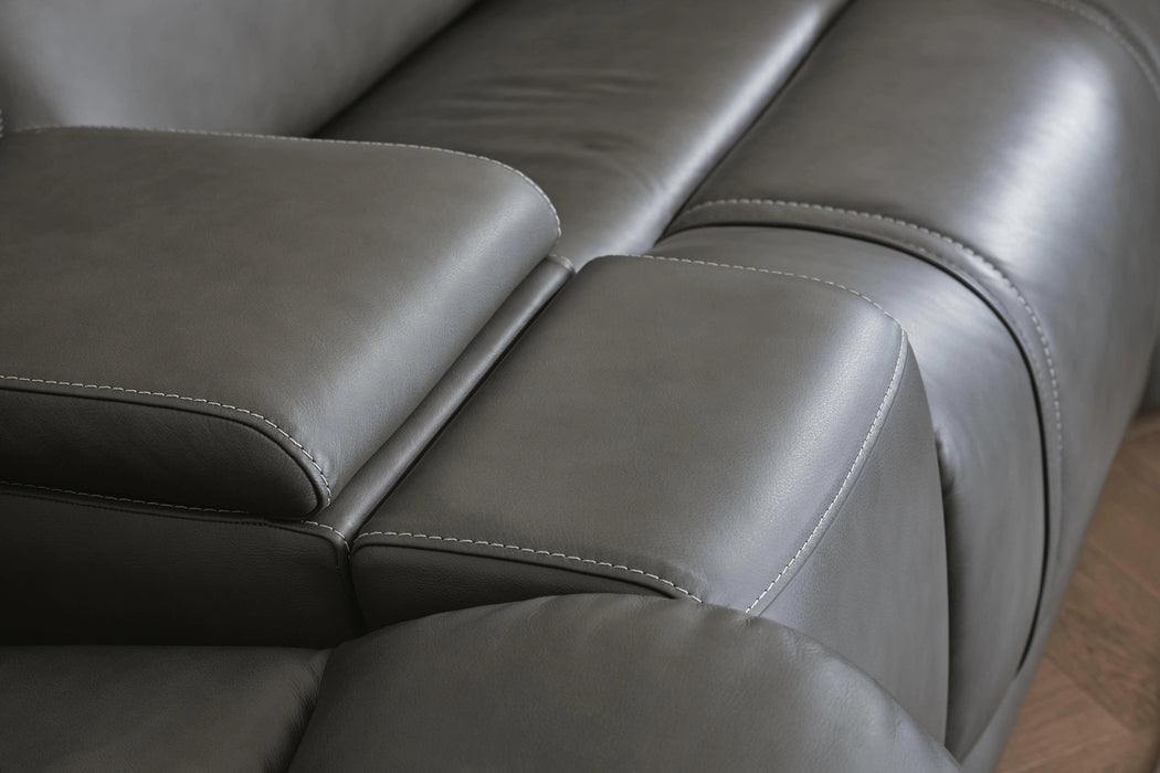 5Z - Pittson Power Reclining Sectional Loveseat with Console