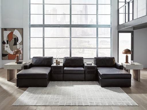 Modmax II Double Chaise Sectional with Audio Consoles - Furniture Gallery