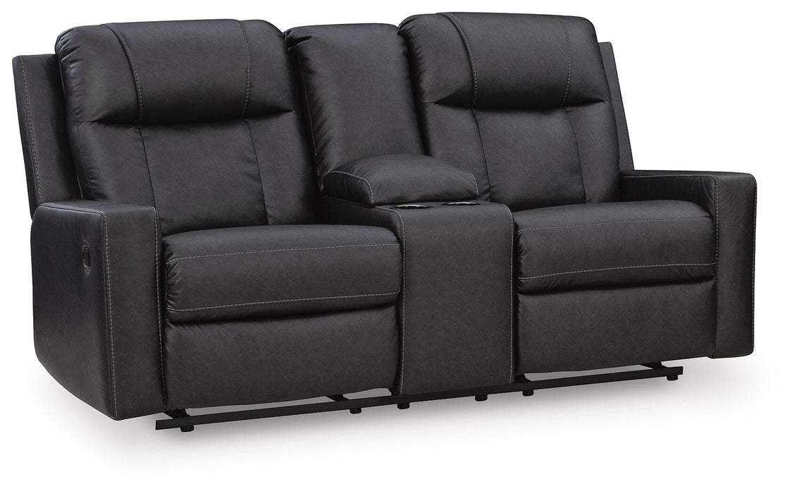 Mackmenville Reclining Loveseat with Console - Furniture Gallery