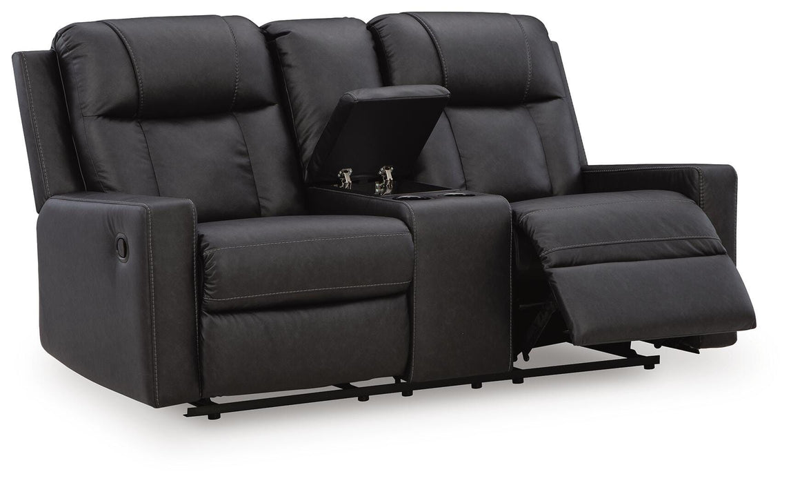 Mackmenville Reclining Loveseat with Console - Furniture Gallery