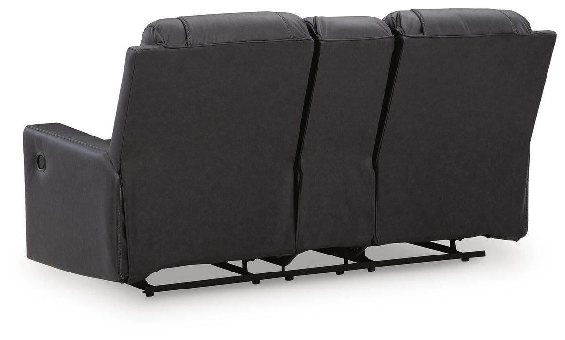 Mackmenville Reclining Loveseat with Console - Furniture Gallery