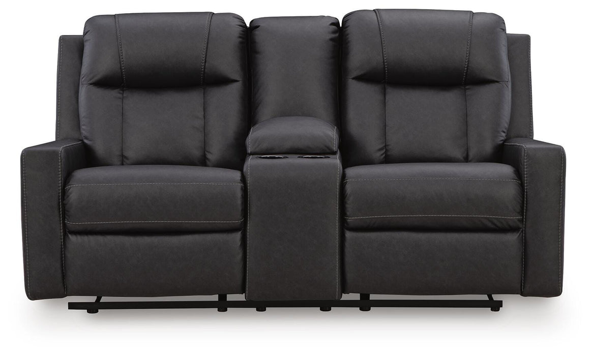 Mackmenville Reclining Loveseat with Console - Furniture Gallery