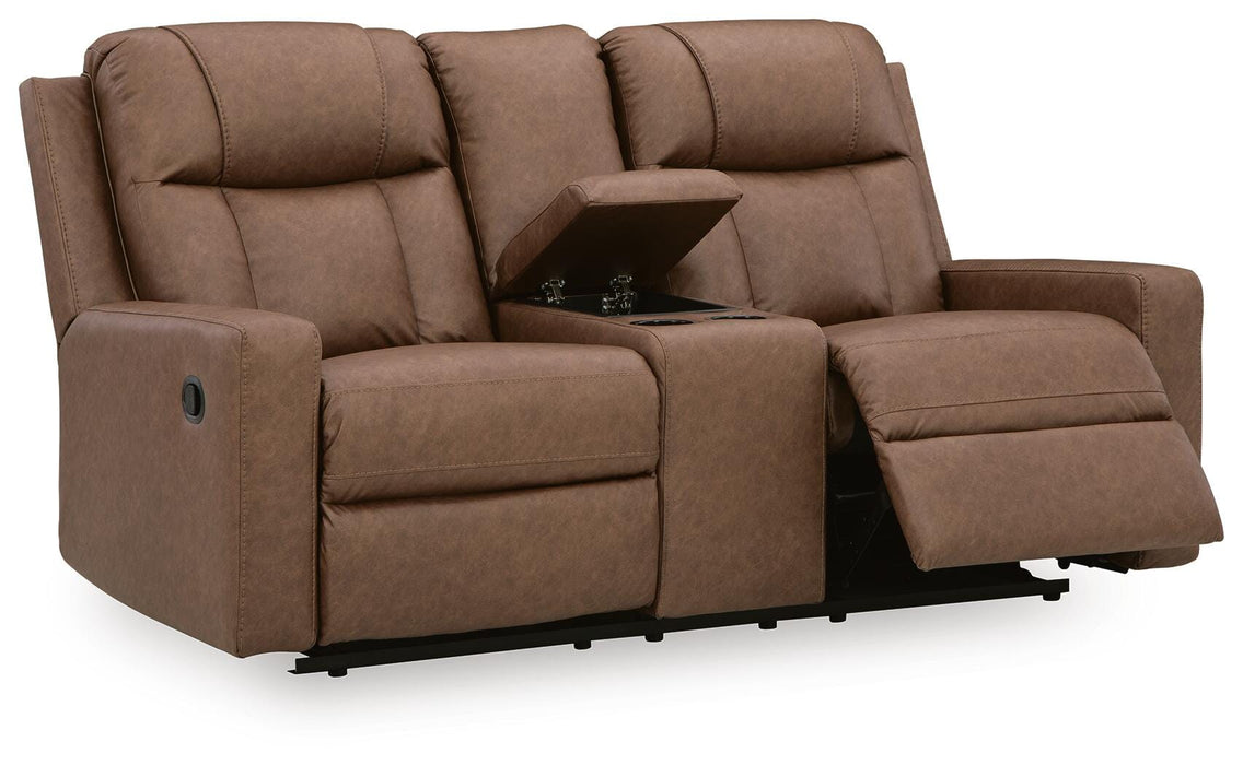 Mackmenville Reclining Loveseat with Console - Furniture Gallery