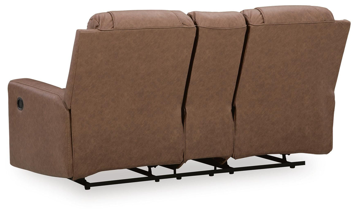 Mackmenville Reclining Loveseat with Console - Furniture Gallery