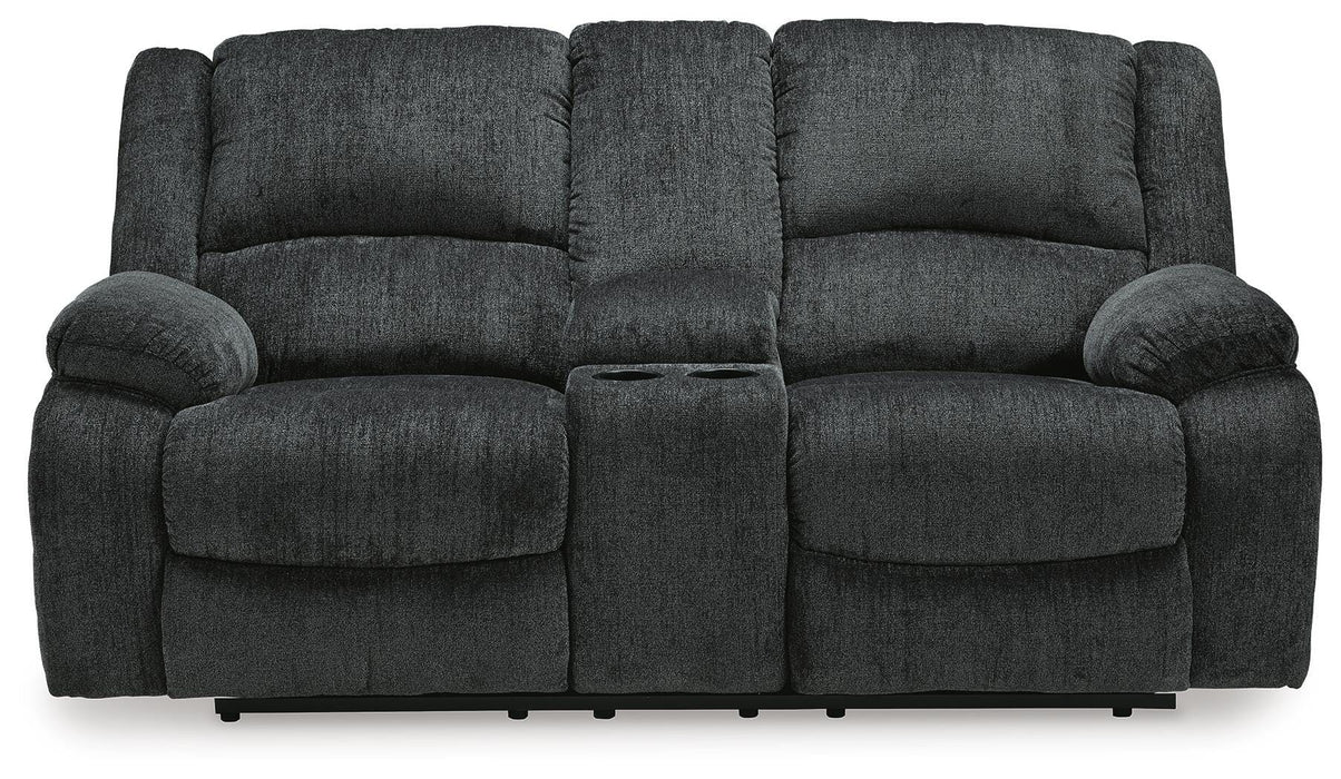 Draycoll Reclining Loveseat with Console - Furniture Gallery