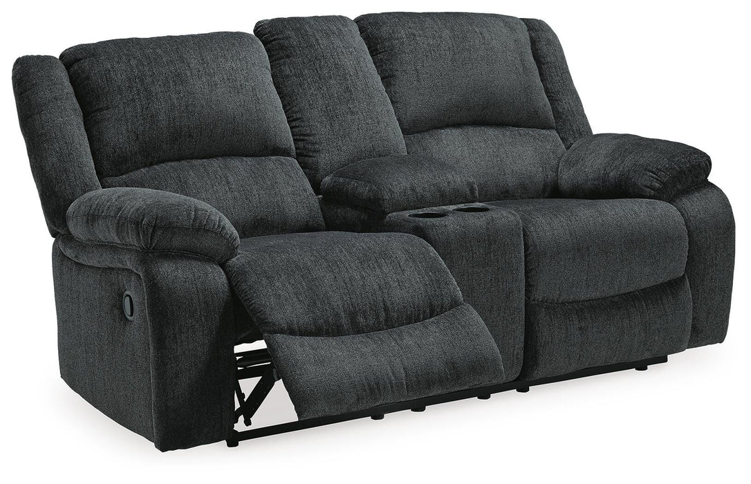 Draycoll Reclining Loveseat with Console - Furniture Gallery