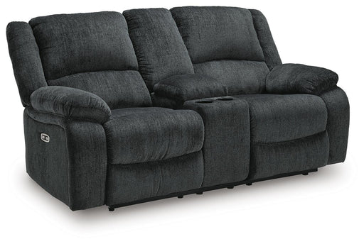 Draycoll Power Reclining Loveseat with Console - Furniture Gallery
