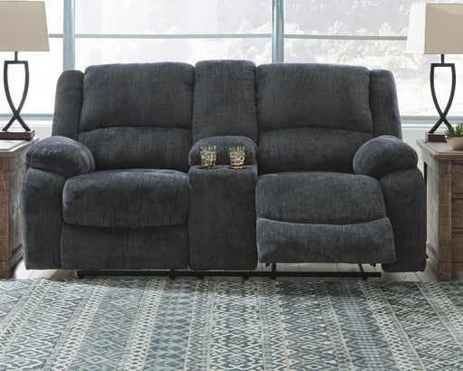 Draycoll Reclining Loveseat with Console - Furniture Gallery