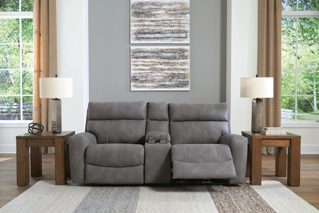 Next-Gen DuraPella Power Reclining Sectional Loveseat with Console
