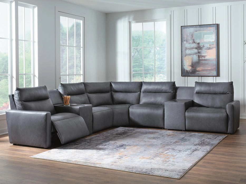 ModZ Power Reclining Sectional with Audio Consoles