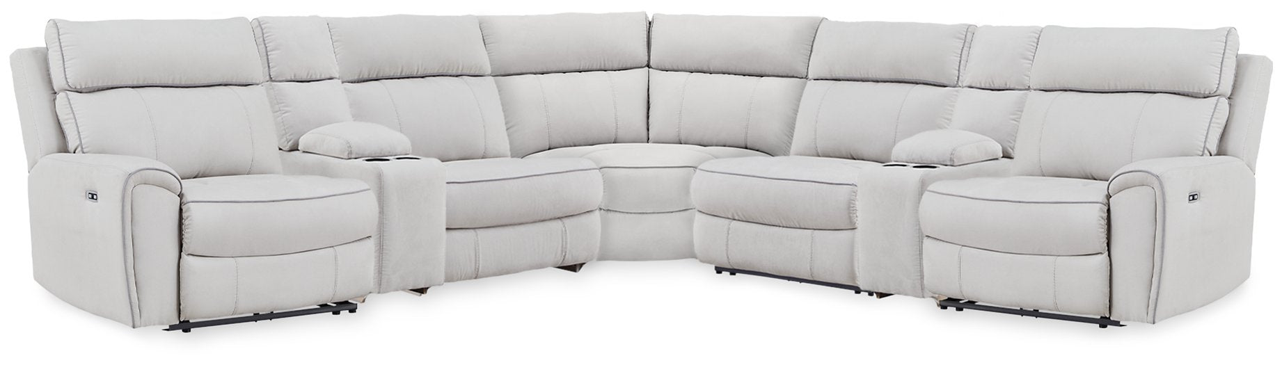Social Pointe Reclining Sectional with Storage Consoles - Furniture Gallery