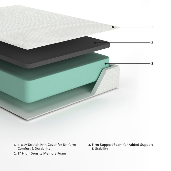 Chime 12 Inch Memory Foam Mattress in a Box - Furniture Gallery