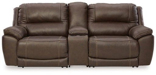 Dunleith Power Reclining Loveseat with Console - Furniture Gallery