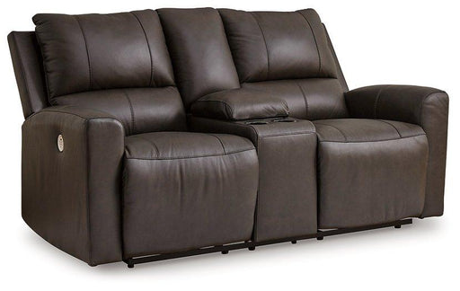 Boxmere Power Reclining Loveseat with Console - Furniture Gallery