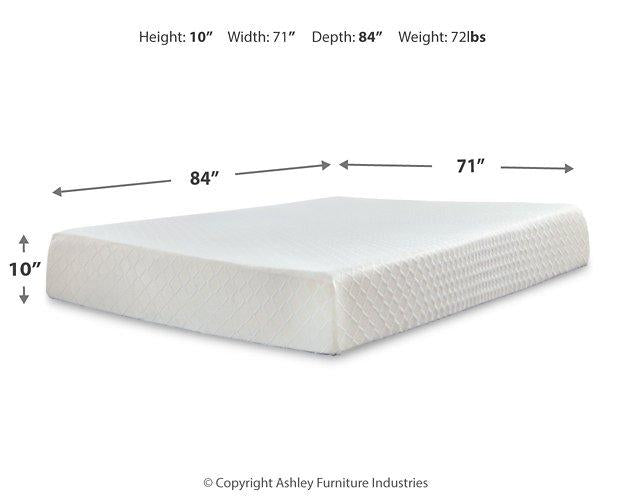 10 Inch Chime Memory Foam Mattress Set - Furniture Gallery