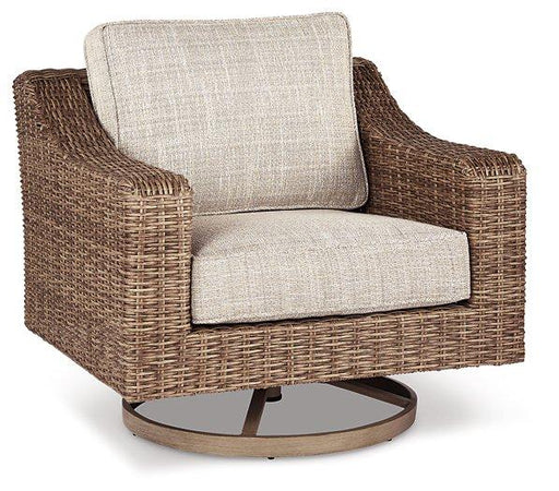 Beachcroft Outdoor Swivel Lounge with Cushion - Furniture Gallery