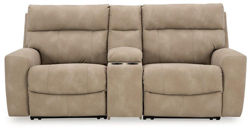 Next-Gen DuraPella Power Reclining Sectional Loveseat with Console - Furniture Gallery