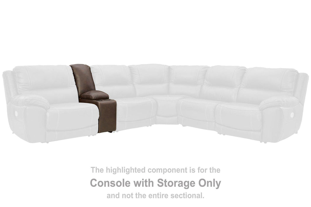 Dunleith Power Reclining Loveseat with Console - Furniture Gallery
