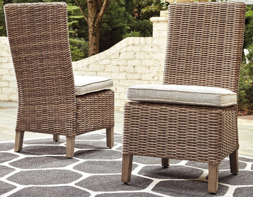 Beachcroft Outdoor Side Chair with Cushion (Set of 2) - Furniture Gallery