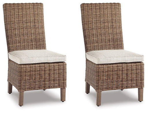 Beachcroft Outdoor Side Chair with Cushion (Set of 2) - Furniture Gallery