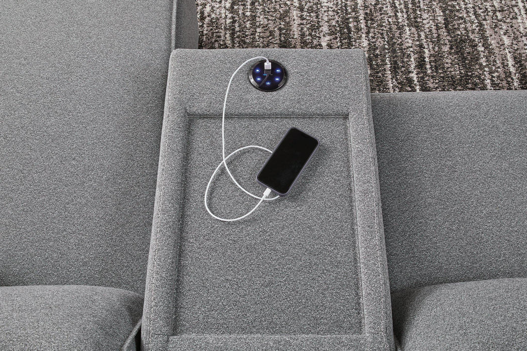 Modmax Reclining Sectional with Console - Furniture Gallery