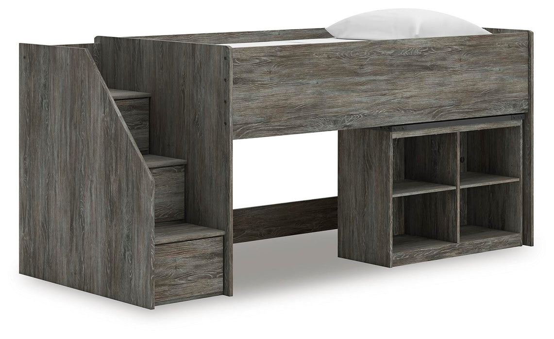 Frandern Loft Bed with Bookcase Storage - Furniture Gallery