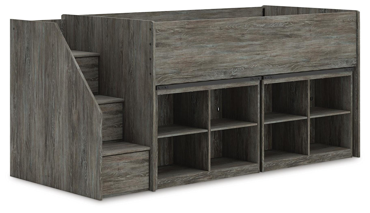 Frandern Loft Bed with Bookcase Storage - Furniture Gallery
