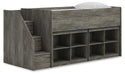 Frandern Loft Bed with Bookcase Storage - Furniture Gallery
