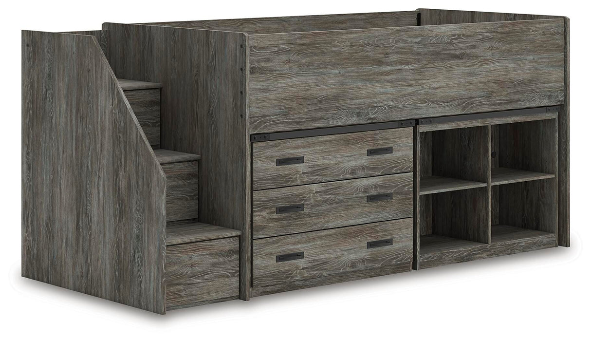 Frandern Loft Bed with Bookcase and Drawer Storage - Furniture Gallery