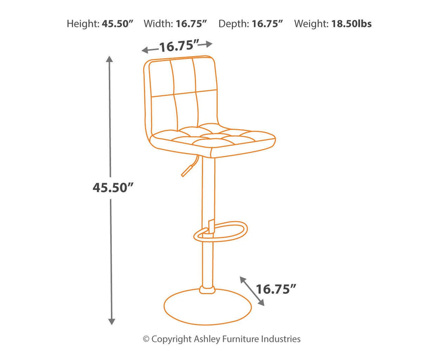 Bellatier Adjustable Height Bar Stool - Furniture Gallery