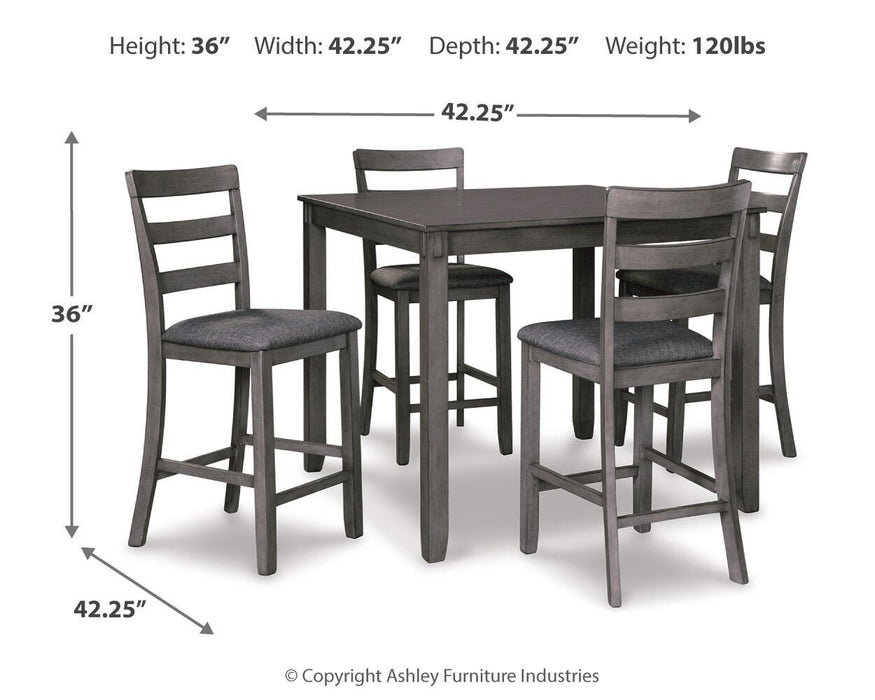 Bridson Counter Height Dining Table and Bar Stools (Set of 5) - Furniture Gallery