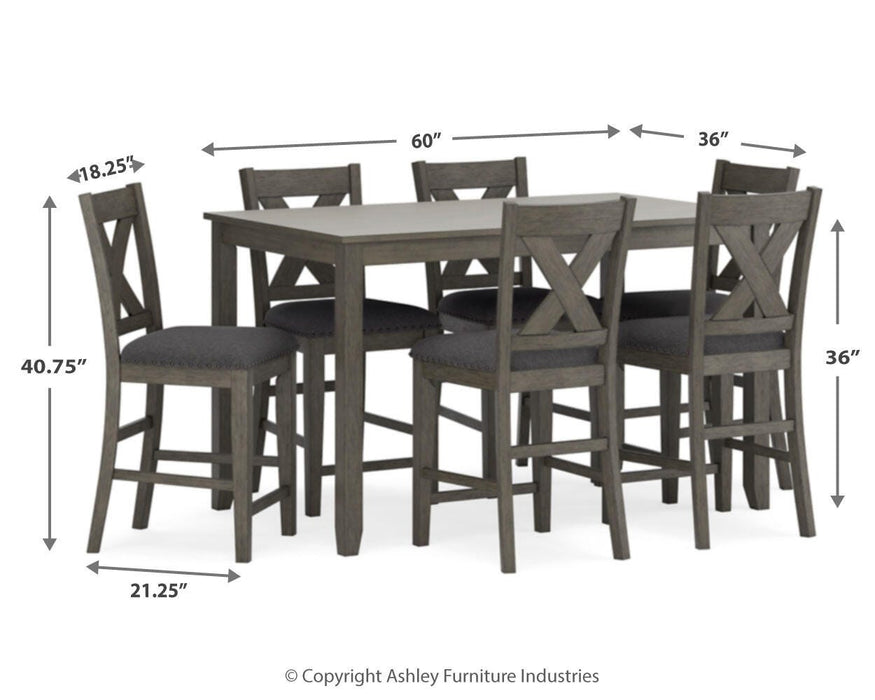 Caitbrook Counter Height Dining Table and Bar Stools (Set of 7) - Furniture Gallery