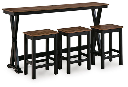 Wildenauer Counter Height Dining Table and 3 Barstools Set - Furniture Gallery