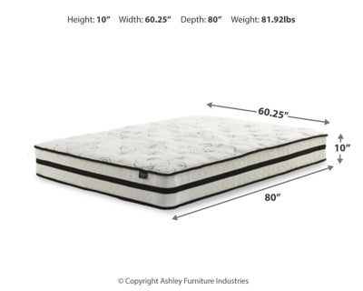 Chime 10 Inch Hybrid 10 Inch Mattress and Pillow - Furniture Gallery