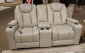 Elevate Edges Glider Reclining Loveseat with Console - Furniture Gallery